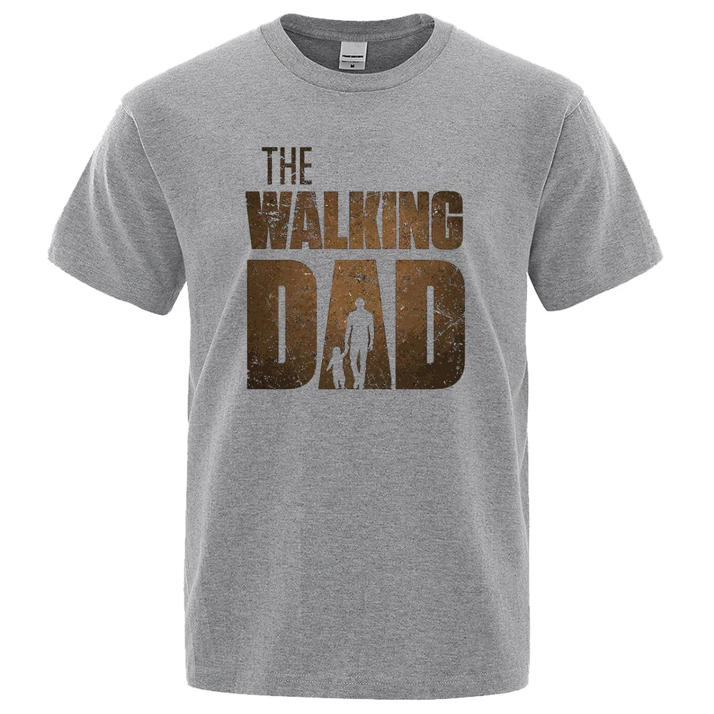 The Walking Dad Funny Cotton T-Shirt for Fathers gray m by HitMyNeed