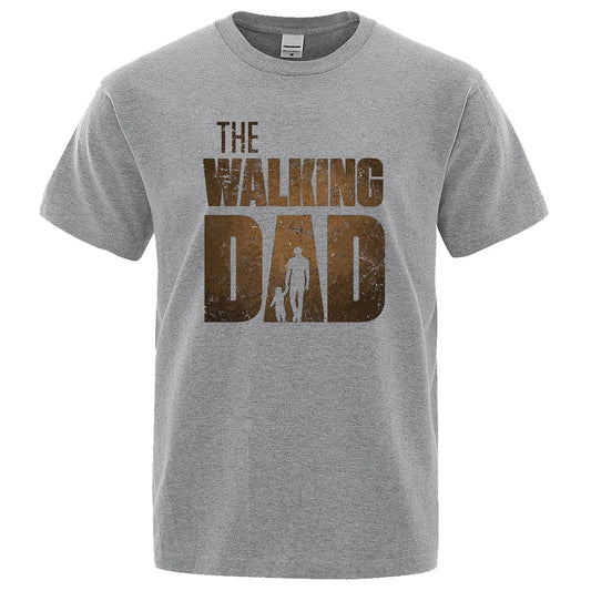 The Walking Dad Funny Cotton T-Shirt for Fathers gray m by HitMyNeed