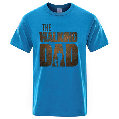 The Walking Dad Funny Cotton T-Shirt for Fathers light-blue xl by HitMyNeed