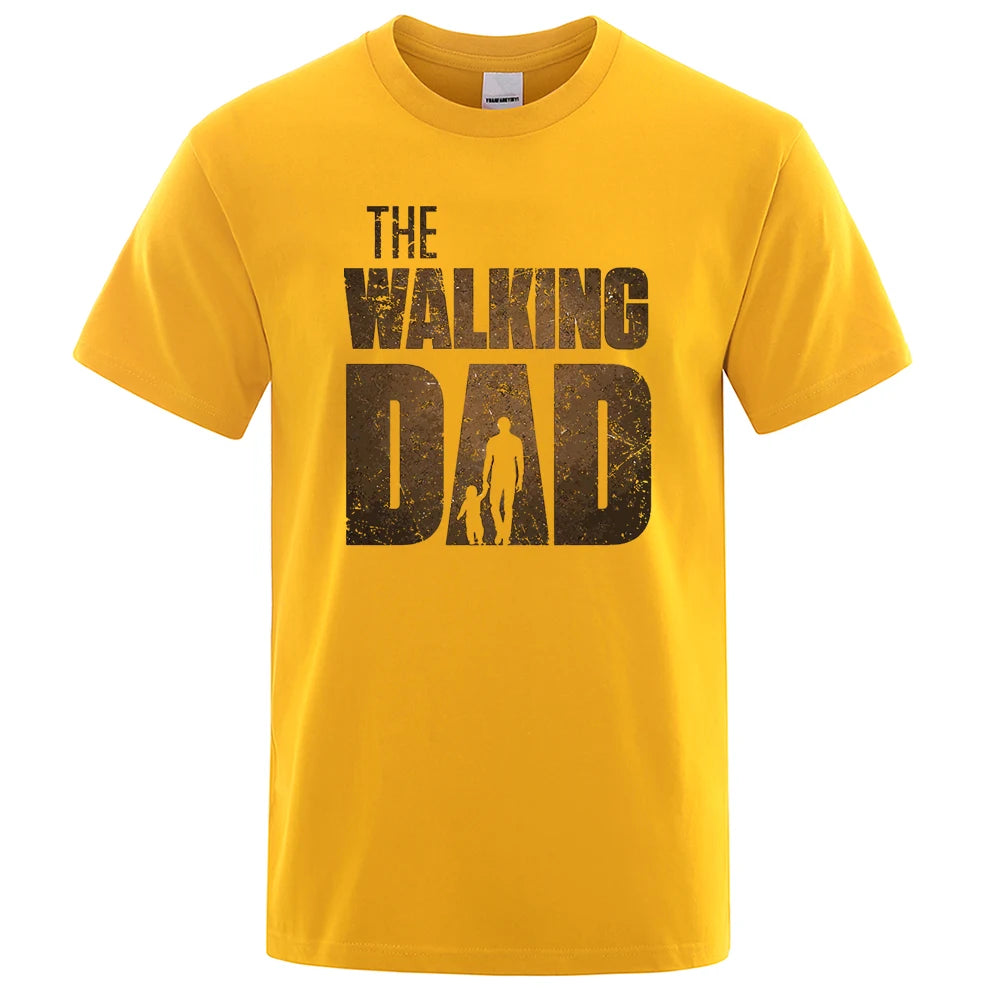 The Walking Dad Funny Cotton T-Shirt for Fathers yellow xl by HitMyNeed