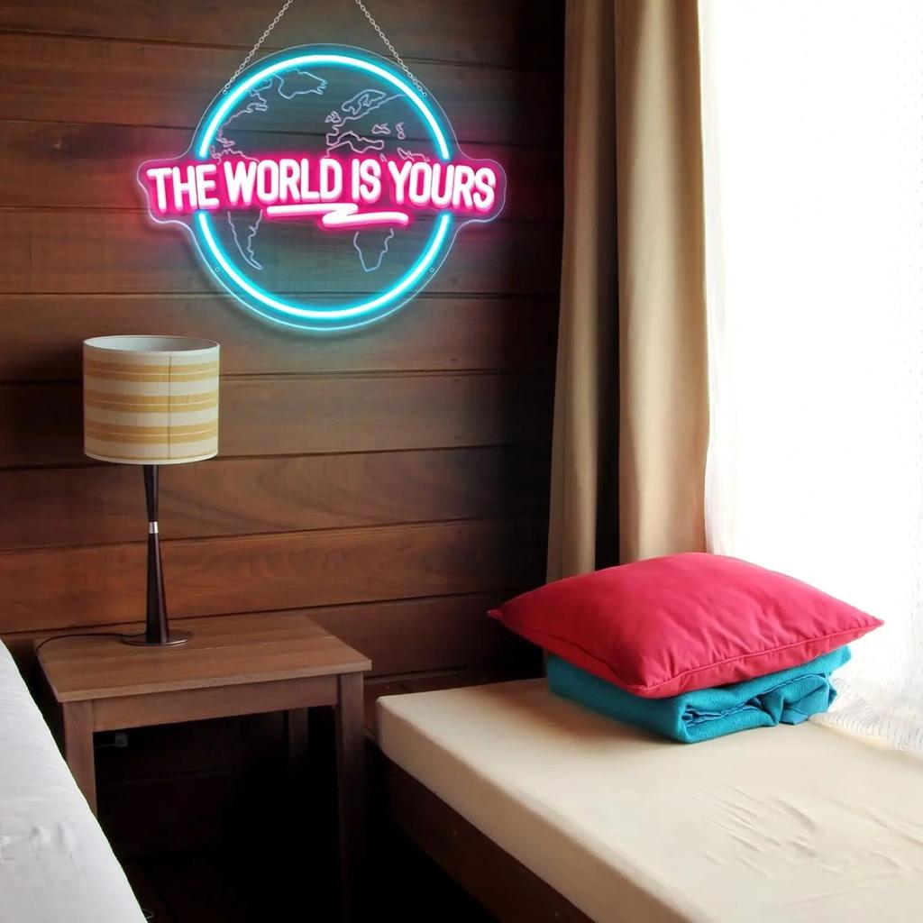 The World Is Yours Planet LED Neon Wall Sign by HitMyNeed