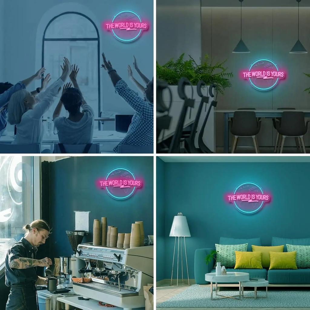 The World Is Yours Planet LED Neon Wall Sign by HitMyNeed