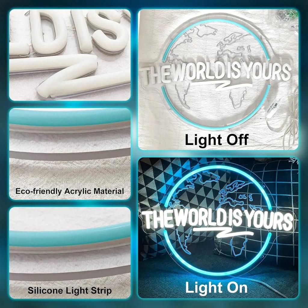 The World Is Yours Planet LED Neon Wall Sign by HitMyNeed