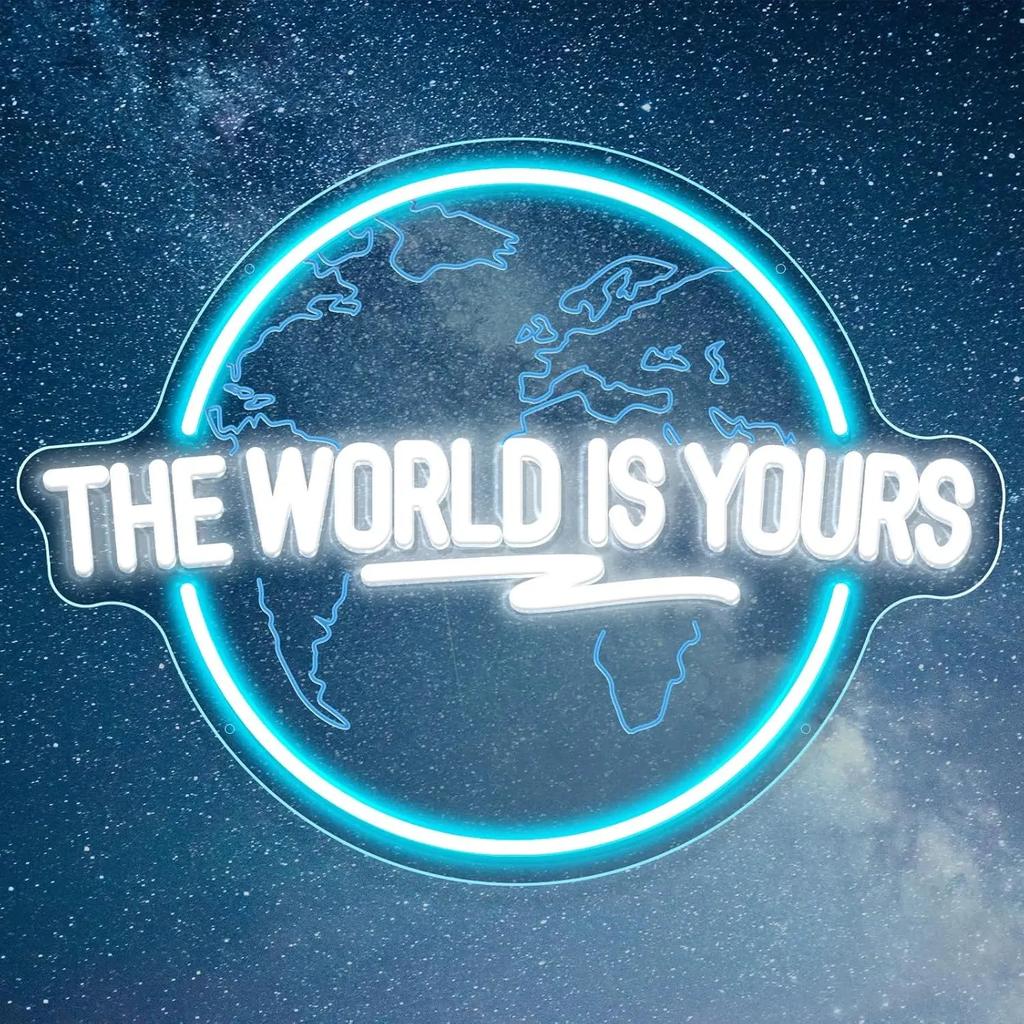 The World Is Yours Planet LED Neon Wall Sign b by HitMyNeed