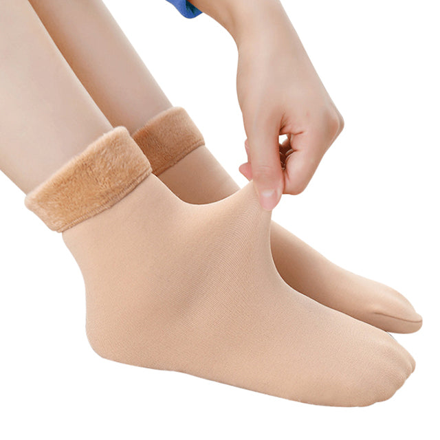 Thermal Fleece Lined Winter Socks beige by HitMyNeed