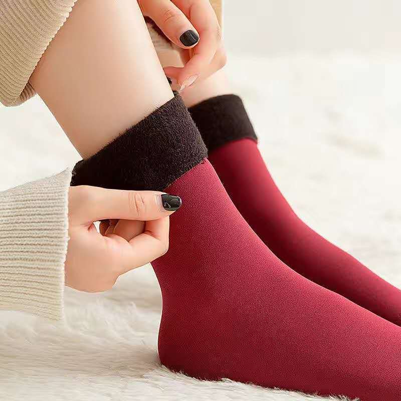 Thermal Fleece Lined Winter Socks red-wine by HitMyNeed