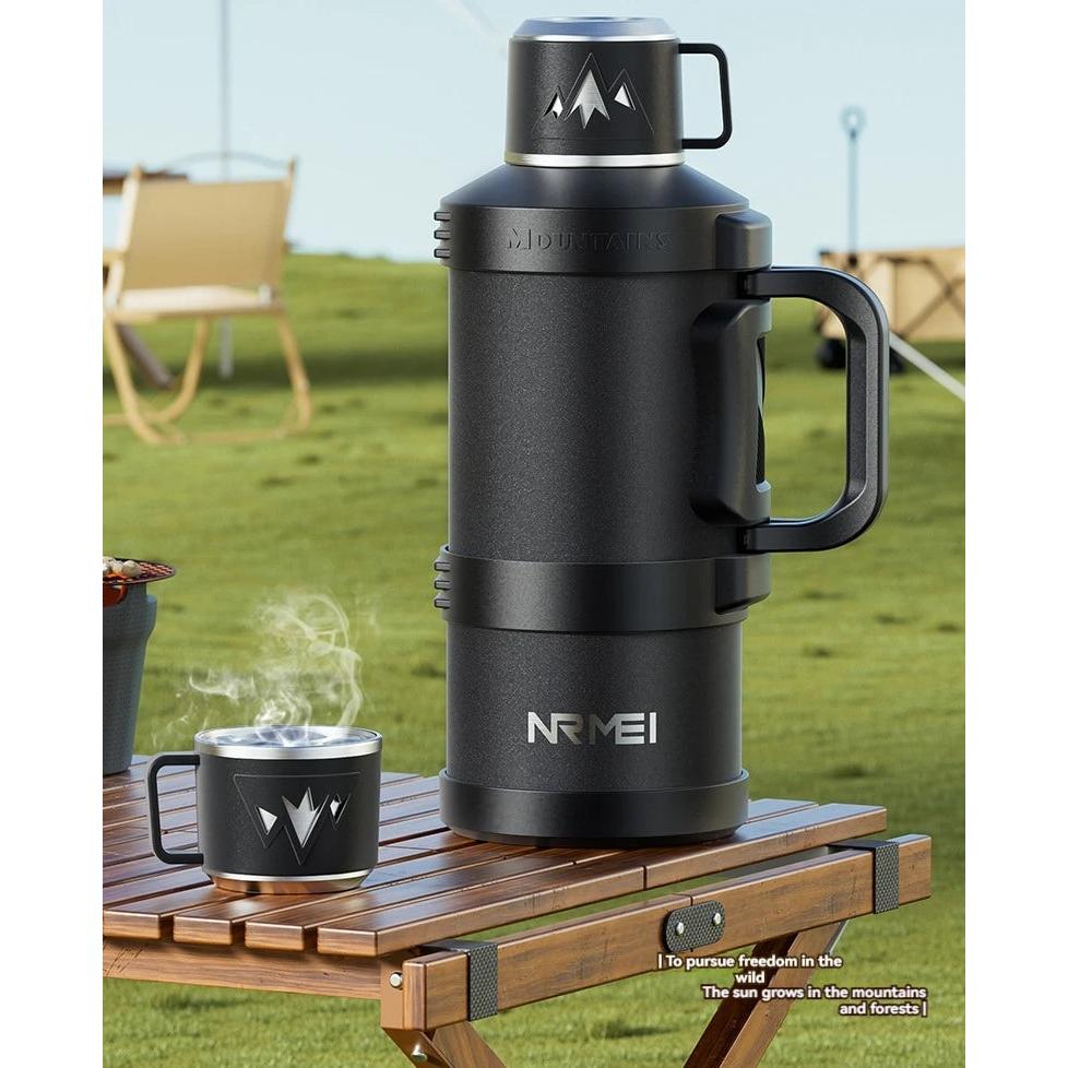 Thermos Stainless Steel Vacuum Flask 1.7-2.7L black-1700ml by HitMyNeed
