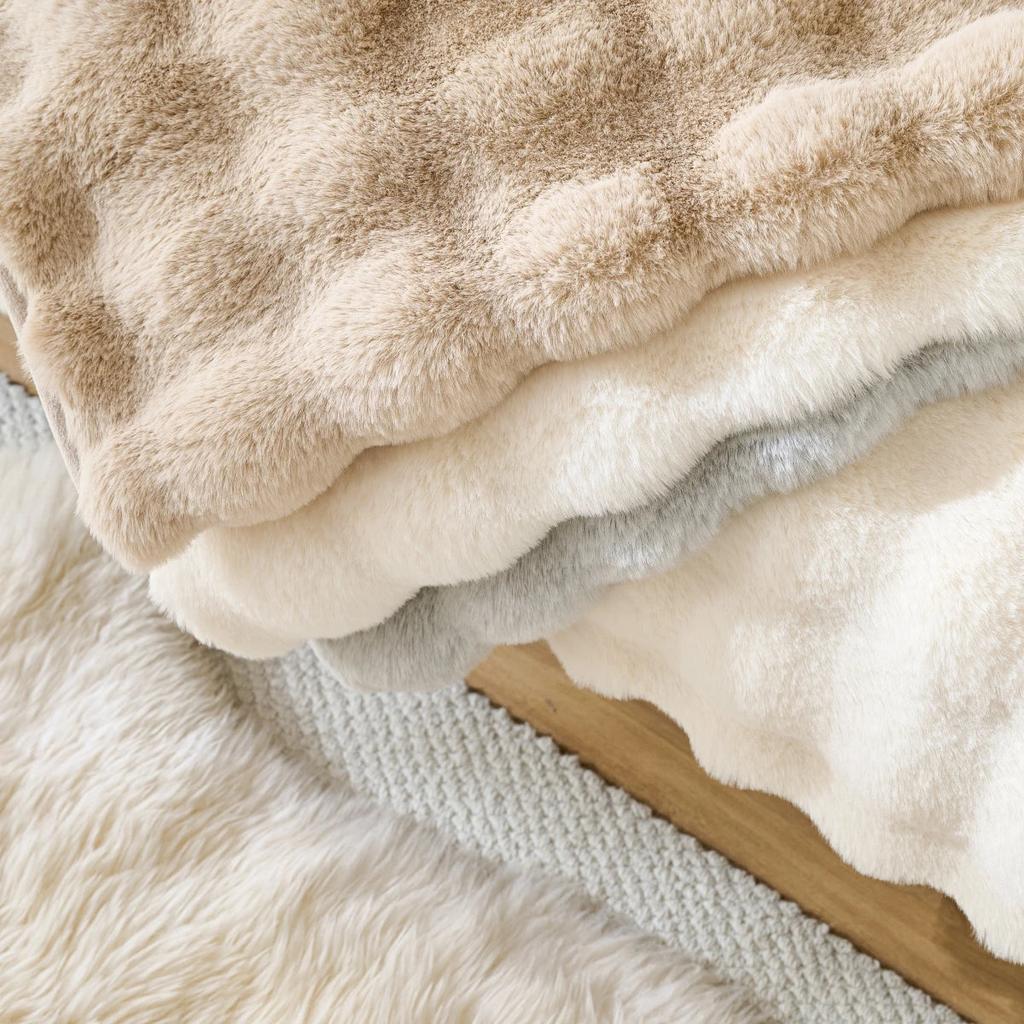 Thick Imitation Rabbit Fur Non-Slip Sofa Slipcover by HitMyNeed
