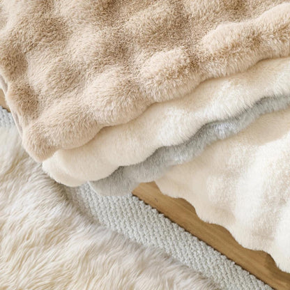 Thick Imitation Rabbit Fur Non-Slip Sofa Slipcover by HitMyNeed