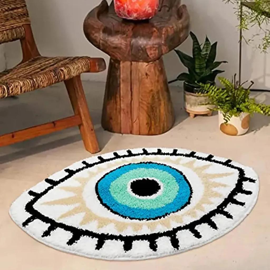 Thick Non Slip Evil Eye Rug for Home Decor 50cm-x-80cm by HitMyNeed