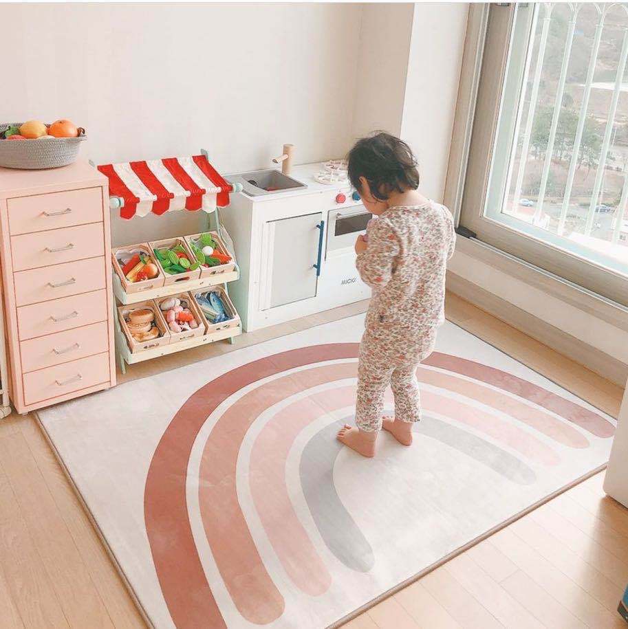Thick Non-Slip Rainbow Playmat for Kids by HitMyNeed