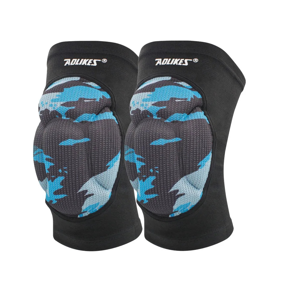 Thick Sponge Non-Slip Sports Knee Pads (1 Pair) blue-camo by HitMyNeed