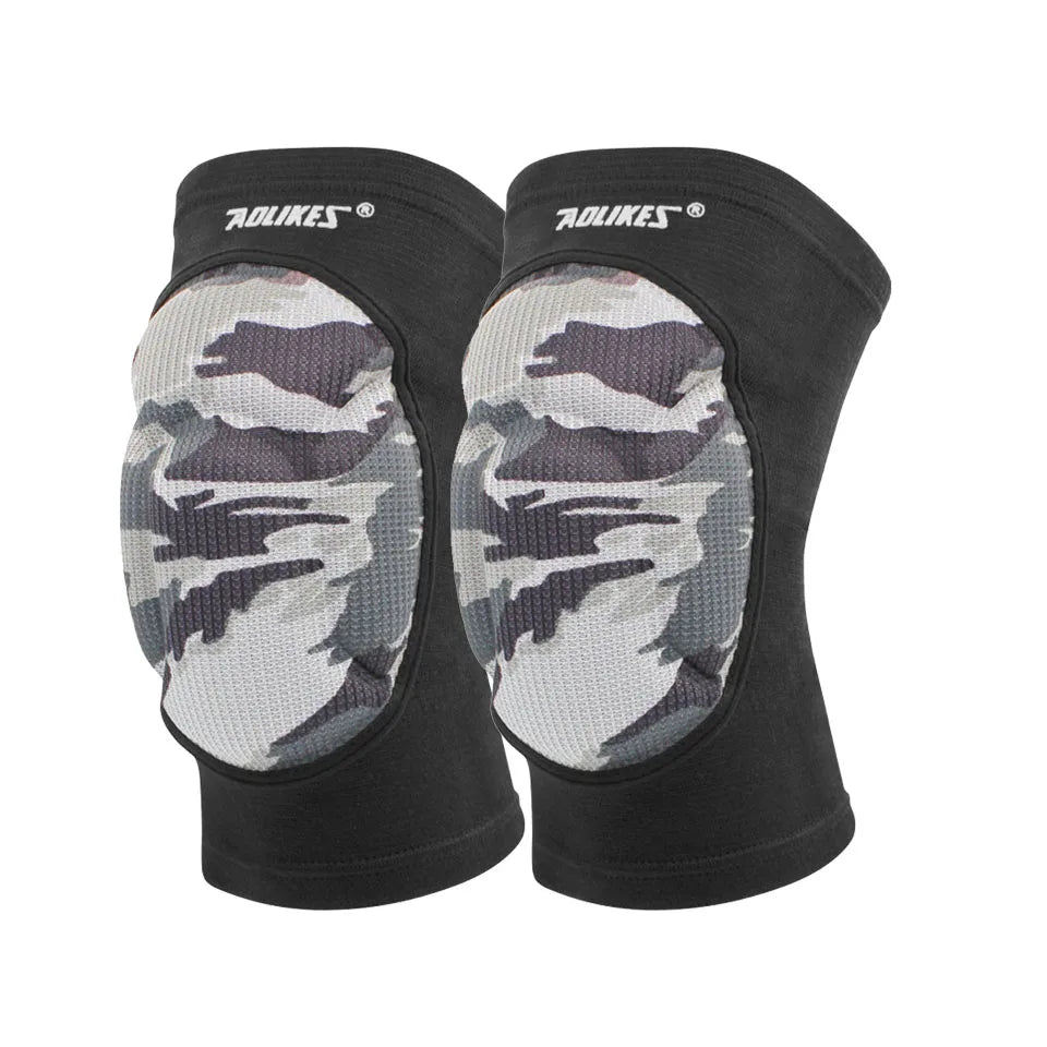 Thick Sponge Non-Slip Sports Knee Pads (1 Pair) gray-camo by HitMyNeed