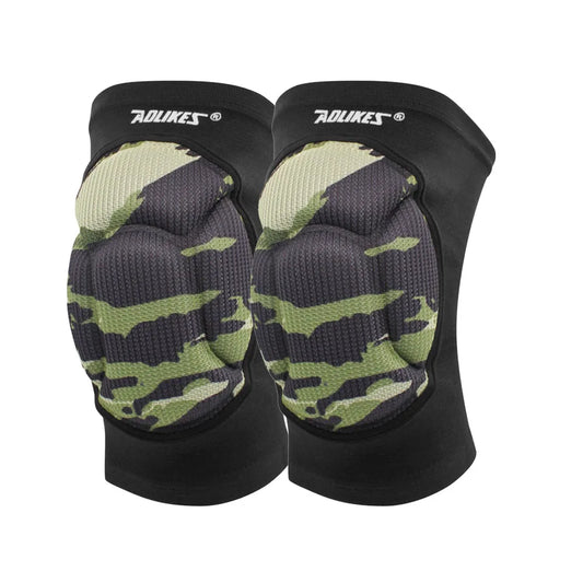 Thick Sponge Non-Slip Sports Knee Pads (1 Pair) green-camo by HitMyNeed