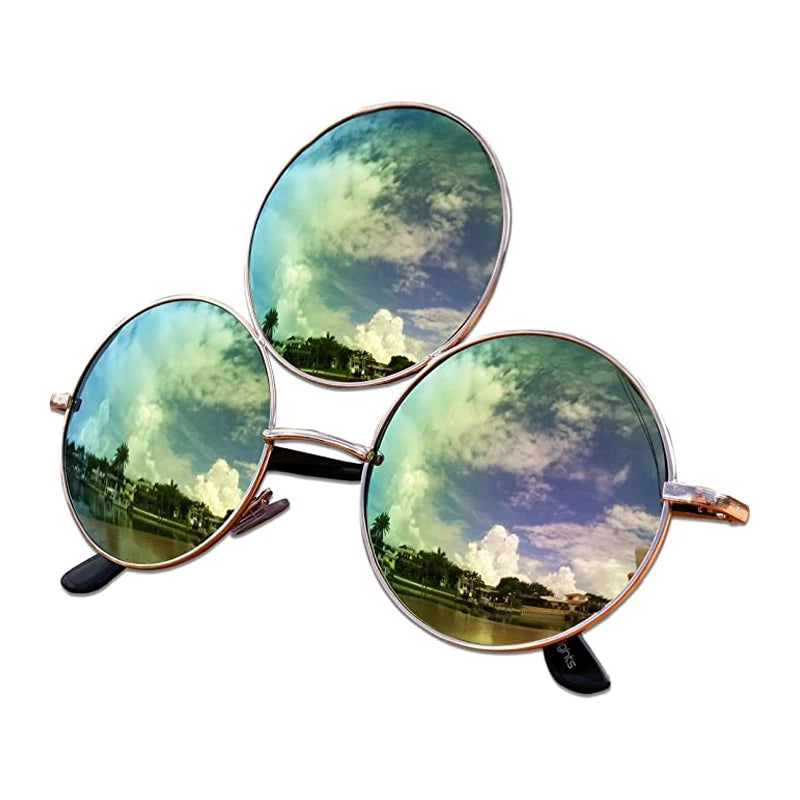 Third Eye Round Mirrored Sunglasses UV400 by HitMyNeed