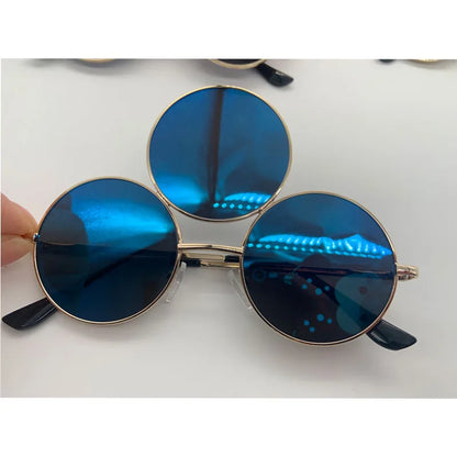 Third Eye Round Mirrored Sunglasses UV400 blue by HitMyNeed
