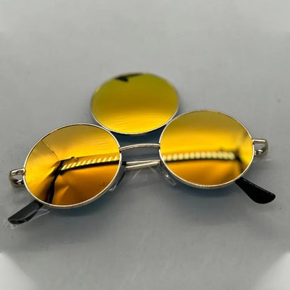Third Eye Round Mirrored Sunglasses UV400 gold by HitMyNeed