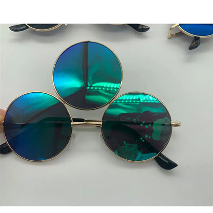 Third Eye Round Mirrored Sunglasses UV400 green by HitMyNeed