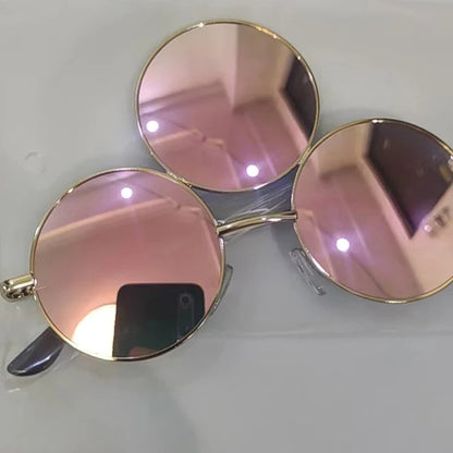Third Eye Round Mirrored Sunglasses UV400 pink by HitMyNeed