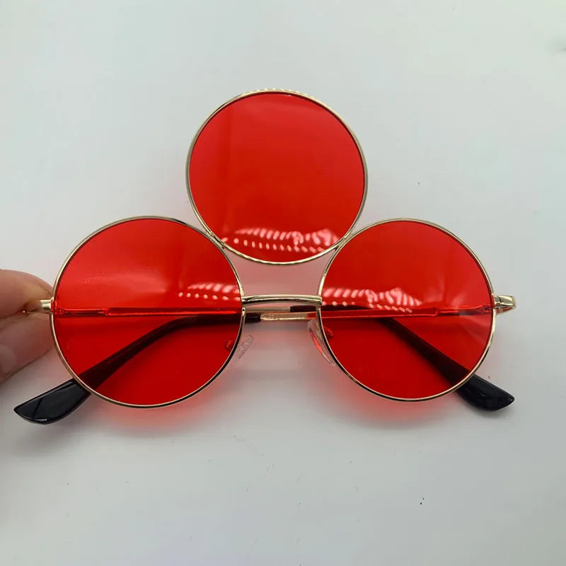 Third Eye Round Mirrored Sunglasses UV400 red by HitMyNeed