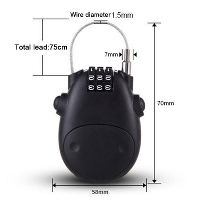 Three Digit Helmet Lock Cable with Combination Code by HitMyNeed