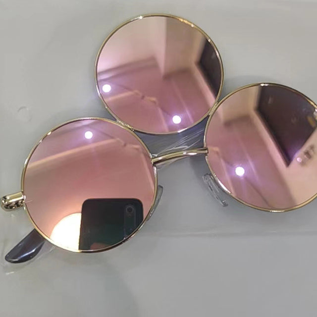 Three-Eyed Retro UV400 Sunglasses pink by HitMyNeed