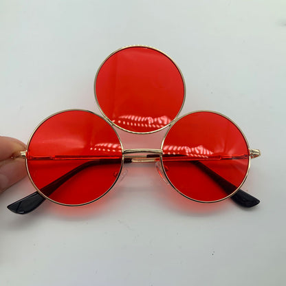 Three-Eyed Retro UV400 Sunglasses red by HitMyNeed