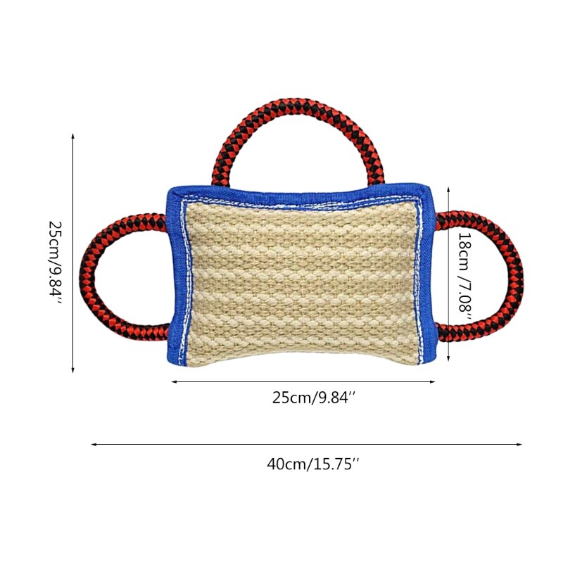 Three Handle Linen Dog Bite Pillow Trainer by HitMyNeed