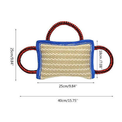 Three Handle Linen Dog Bite Pillow Trainer by HitMyNeed
