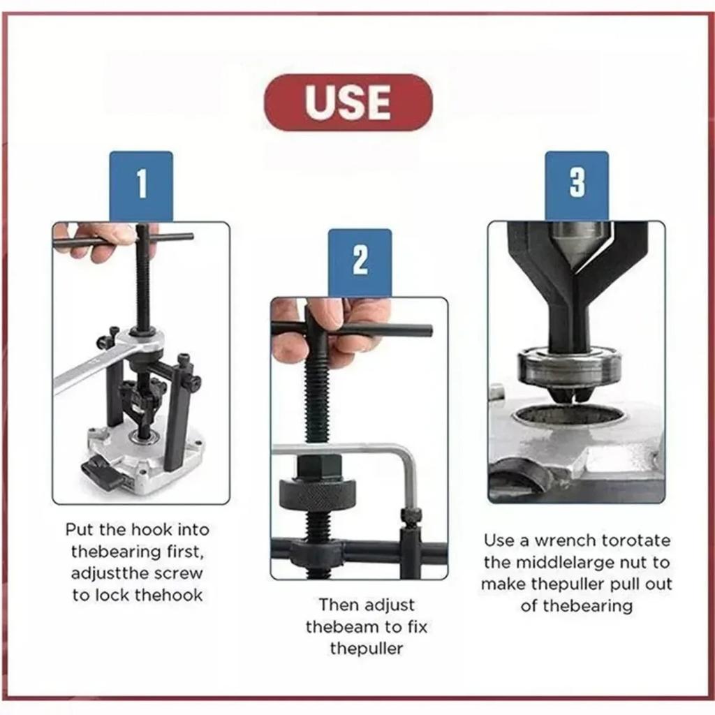 Three-Jaw Bearing Puller Tool Set for Auto Repair by HitMyNeed