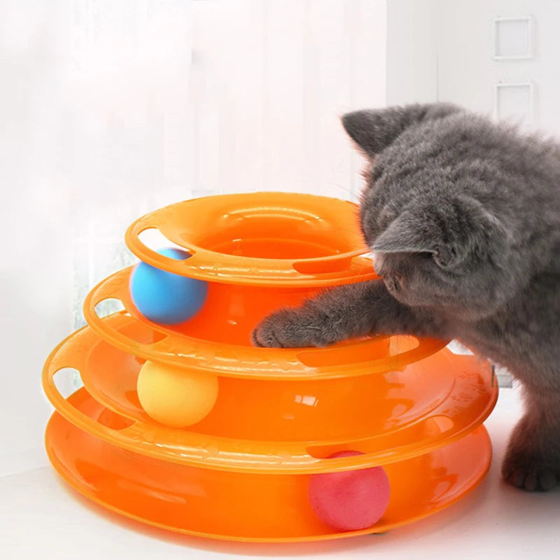 Three-Layer Cat Ball Tower Interactive Track Toy by HitMyNeed