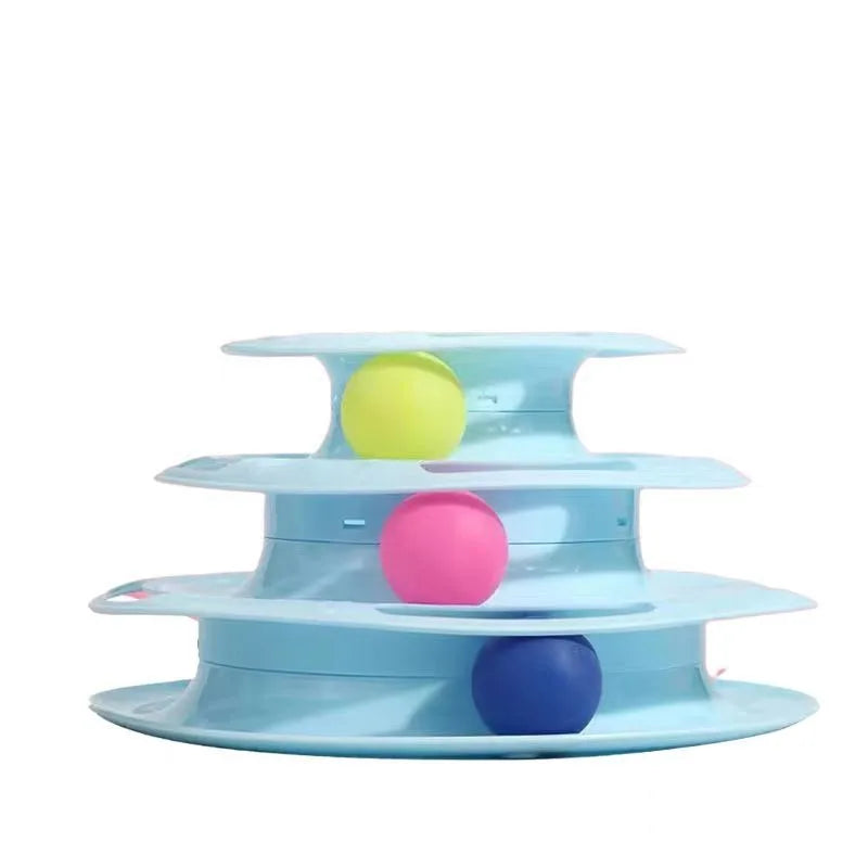 Three-Layer Cat Ball Tower Interactive Track Toy three-layers-blue by HitMyNeed