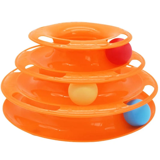 Three-Layer Cat Ball Tower Interactive Track Toy three-layers-orange by HitMyNeed