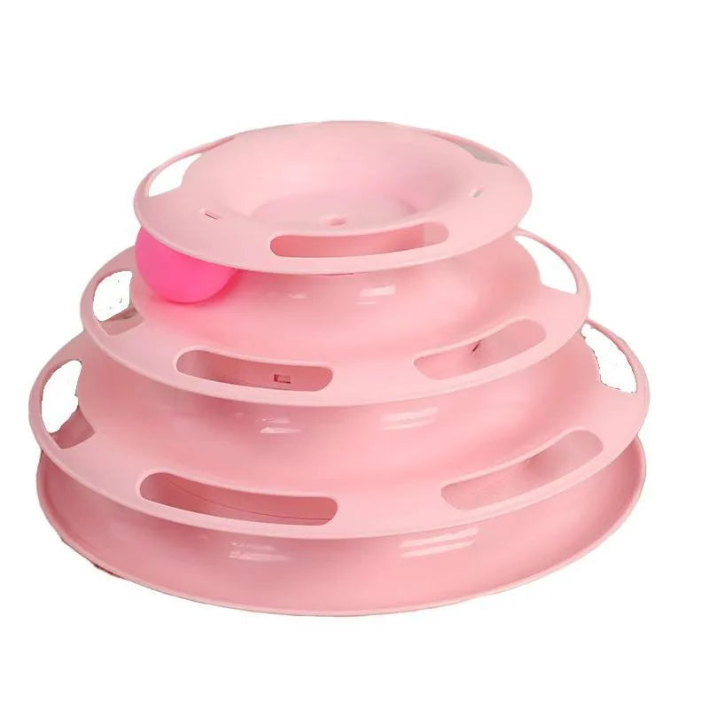 Three-Layer Cat Ball Tower Interactive Track Toy three-layers-pink by HitMyNeed