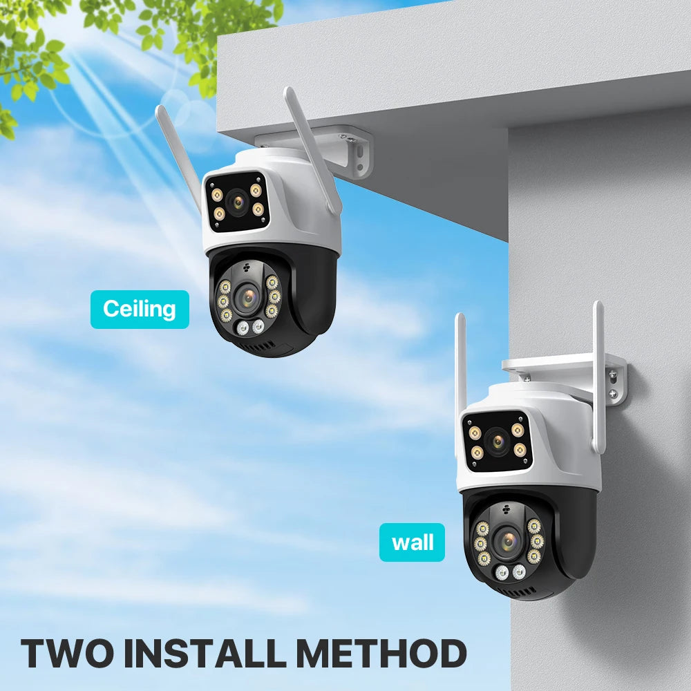 Three Lens 6K PTZ Outdoor WiFi Security Camera by HitMyNeed