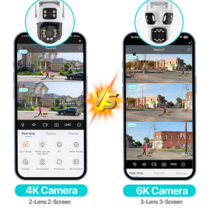 Three Lens 6K PTZ Outdoor WiFi Security Camera by HitMyNeed