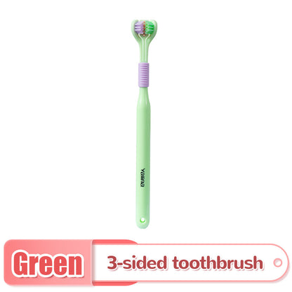 Three-Sided Ultra Soft Adult Toothbrush green by HitMyNeed