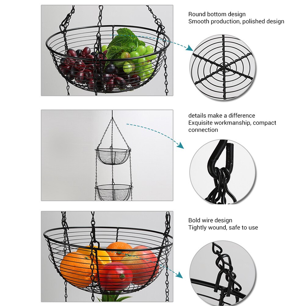 Three Tier Hanging Fruit Basket Organizer by HitMyNeed