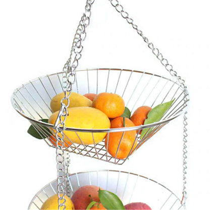 Three-Tier Hanging Vegetable Basket Stainless Steel by HitMyNeed