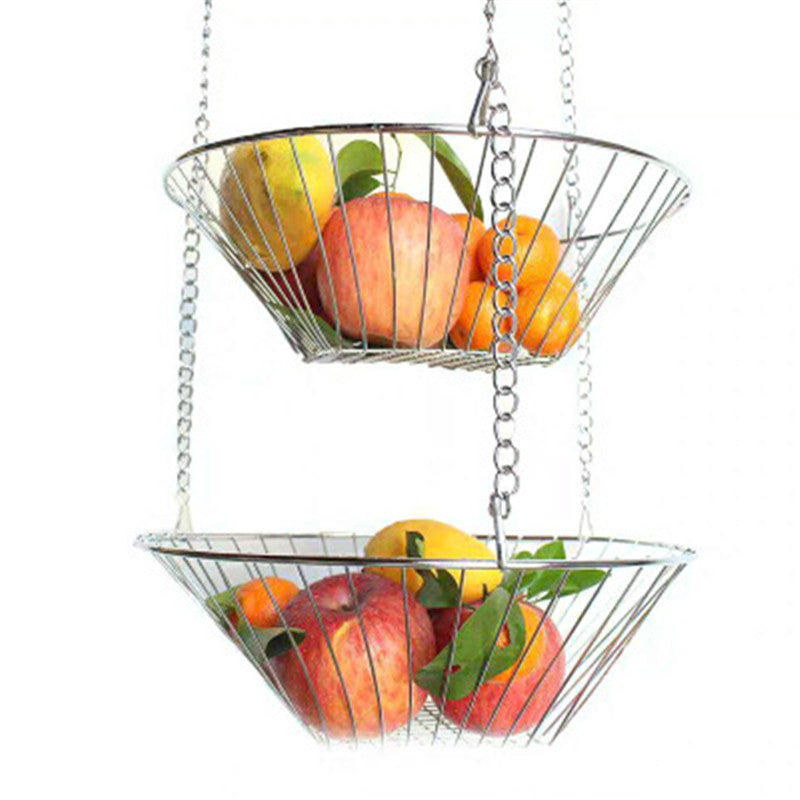 Three-Tier Hanging Vegetable Basket Stainless Steel by HitMyNeed