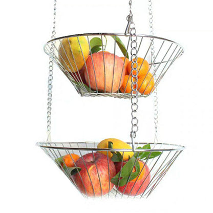 Three-Tier Hanging Vegetable Basket Stainless Steel by HitMyNeed