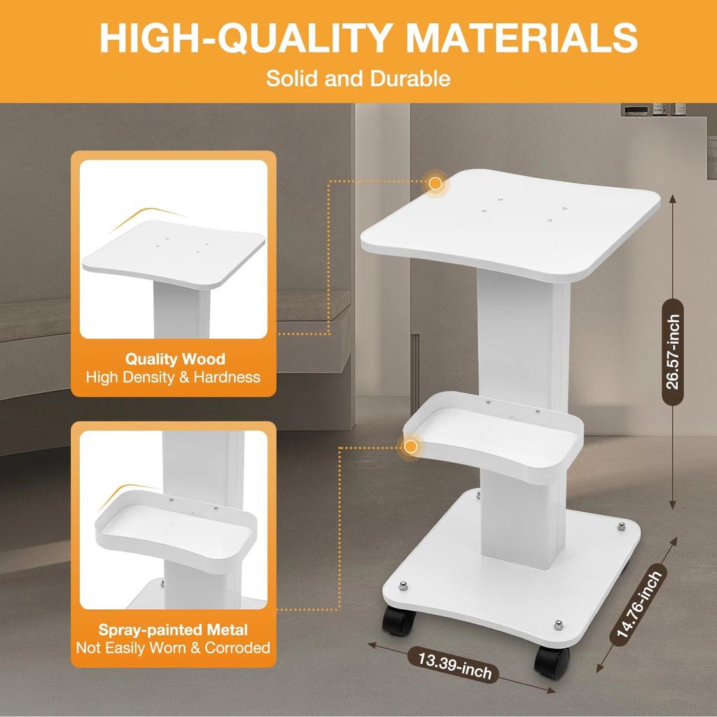 Three Tier Rolling Trolley Cart with Locking Wheels by HitMyNeed