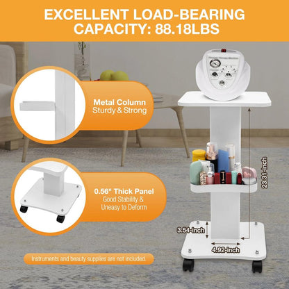 Three Tier Rolling Trolley Cart with Locking Wheels by HitMyNeed