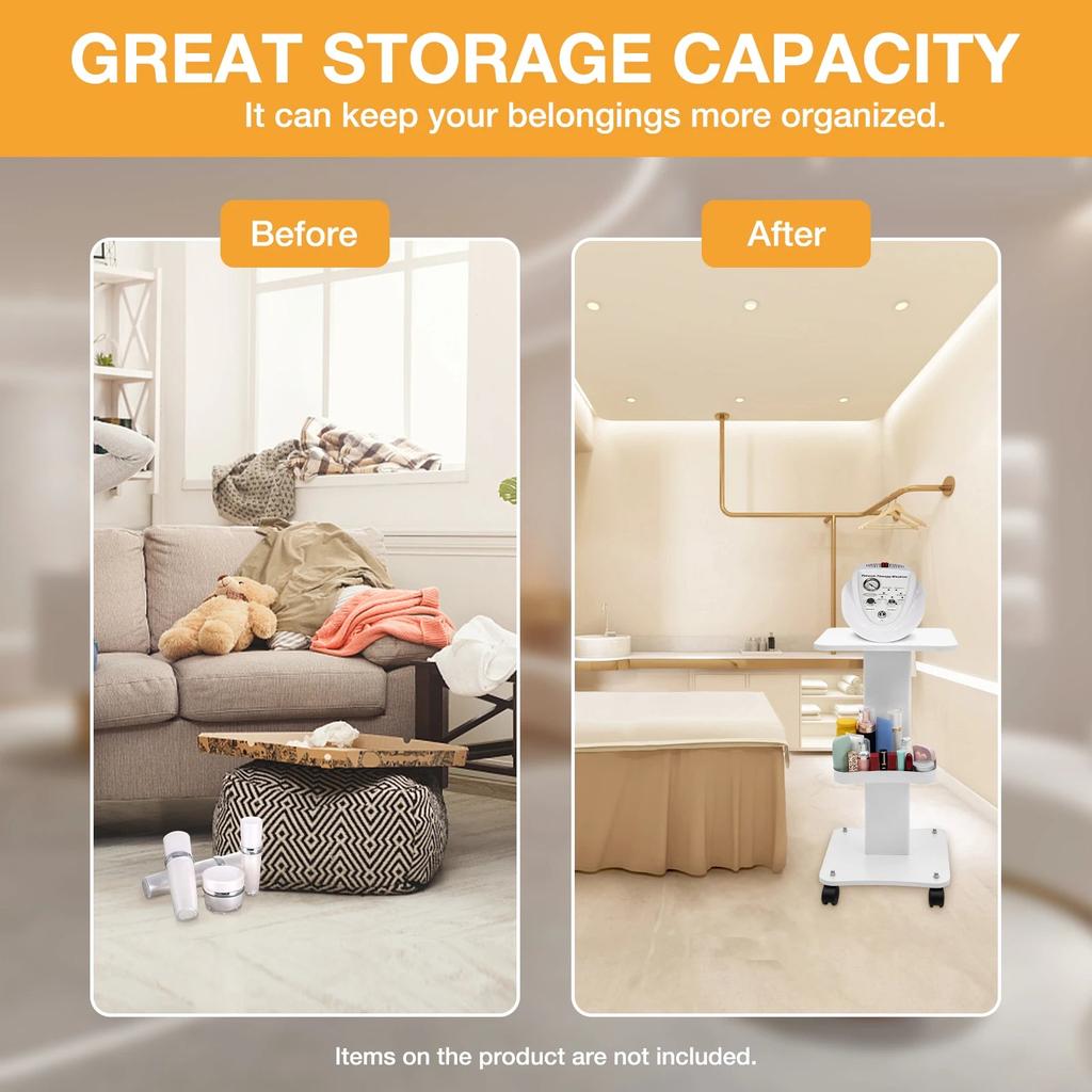 Three Tier Rolling Trolley Cart with Locking Wheels by HitMyNeed