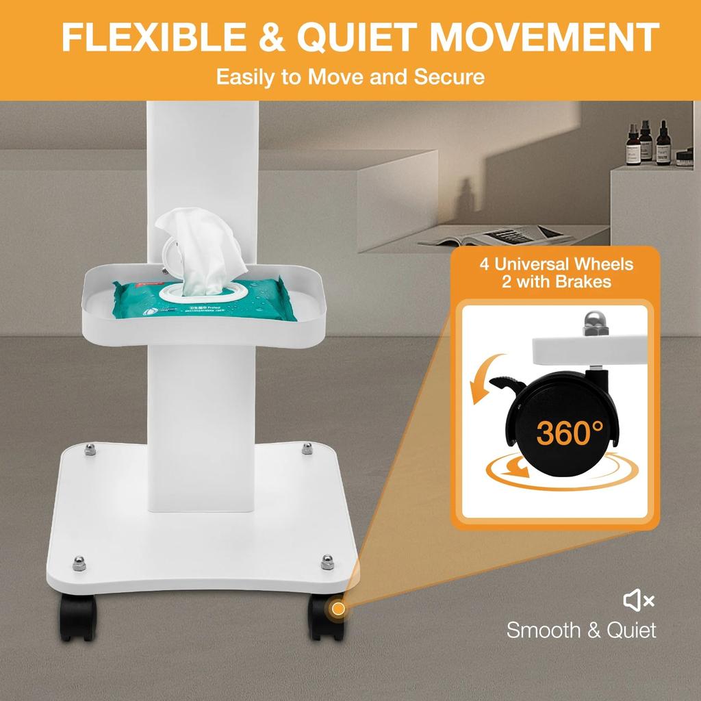 Three Tier Rolling Trolley Cart with Locking Wheels by HitMyNeed