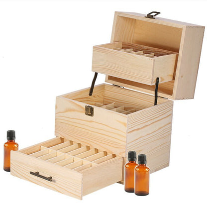 Three-Tier Wooden Essential Oil Storage Case by HitMyNeed