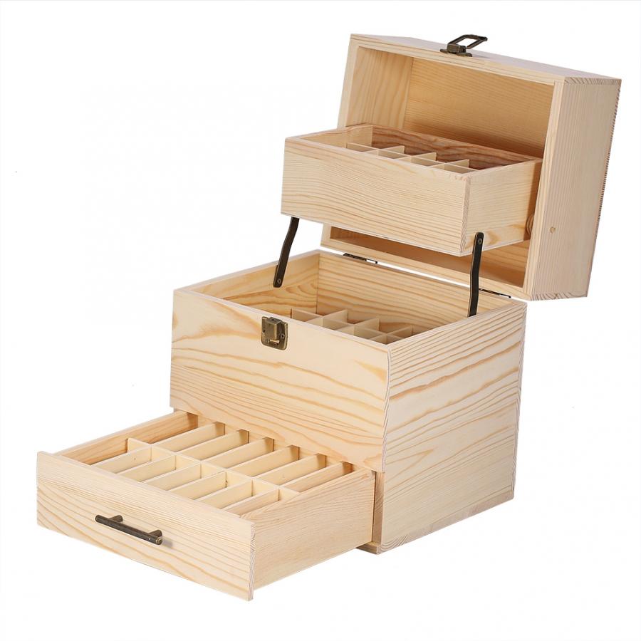 Three-Tier Wooden Essential Oil Storage Case by HitMyNeed