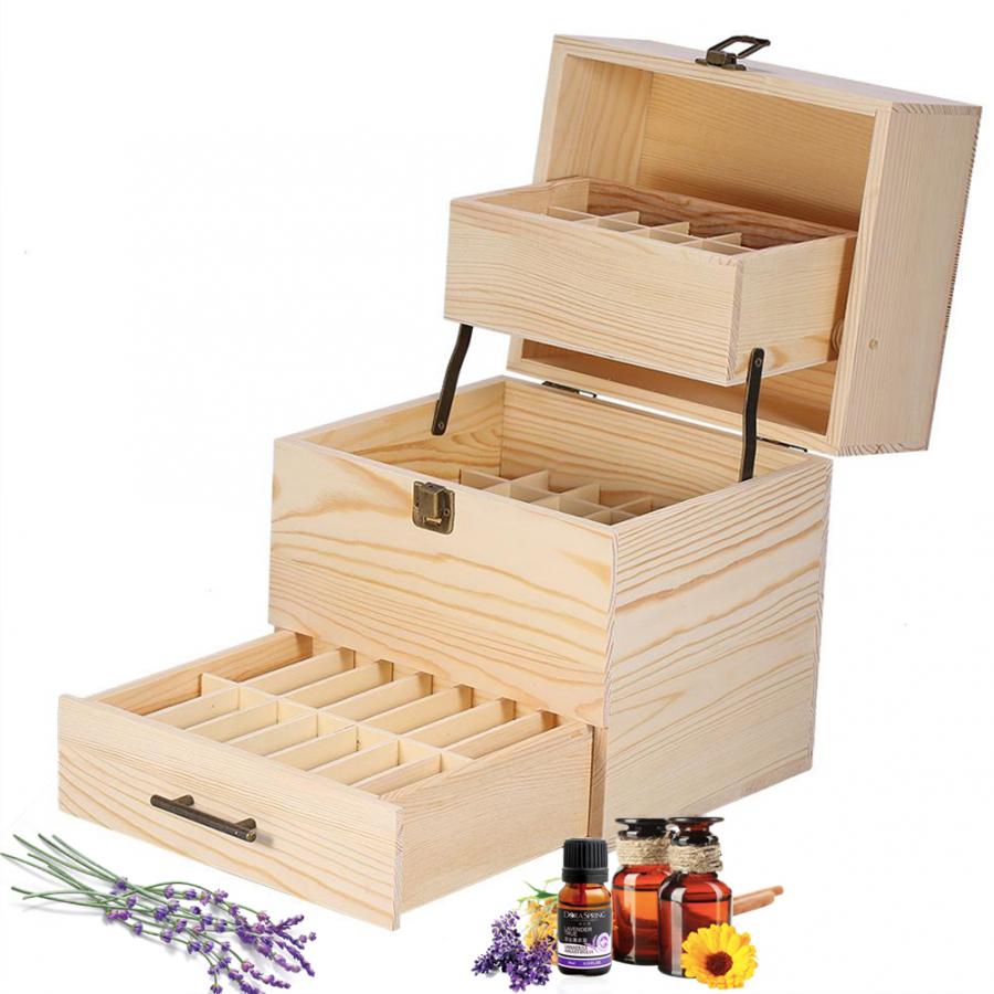 Three-Tier Wooden Essential Oil Storage Case by HitMyNeed