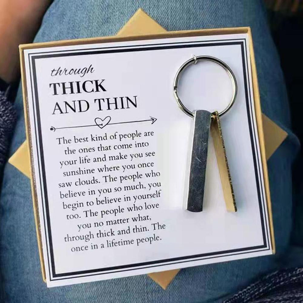 Through Thick and Thin Engraved Keychain Gift by HitMyNeed