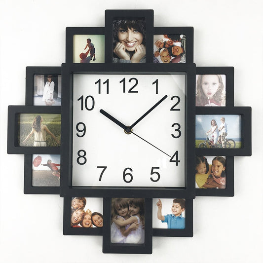 Timelike Wall Clock with 12 Photo Frames, 40cm by HitMyNeed
